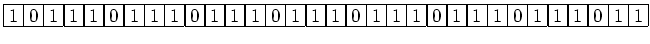 $\displaystyle \framebox{1}\framebox{0}\framebox{1}\framebox{1}
\framebox{1}\fra...
...box{0}\framebox{1}\framebox{1}
\framebox{1}\framebox{0}\framebox{1}\framebox{1}$