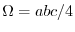 $\Omega=abc/4$