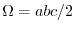 $\Omega=abc/2$