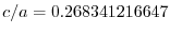 $c/a=0.268341216647$