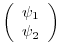 $\displaystyle \left( \begin{array}{c} \psi_{1} \\
\psi_{2} \end{array} \right)$