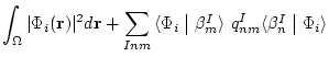 $\displaystyle \int_{\Omega} \vert \Phi_{i}({\bf r}) \vert^{2} d{\bf r} +
\sum_{...
...rangle$} q_{nm}^{I}
\mbox{$\langle \beta_{n}^{I} \bigm\vert \Phi_{i} \rangle$}$
