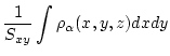 $\displaystyle \frac{1}{S_{xy}} \int \rho_{\alpha}(x,y,z) dx dy$