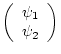 $\displaystyle \left( \begin{array}{c} \psi_{1} \\
\psi_{2} \end{array} \right)$